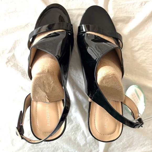 NWT Andrew Geller Women's Black Theola Sandal Pump cone heel.SZ 10 M Brand New - Picture 12 of 15